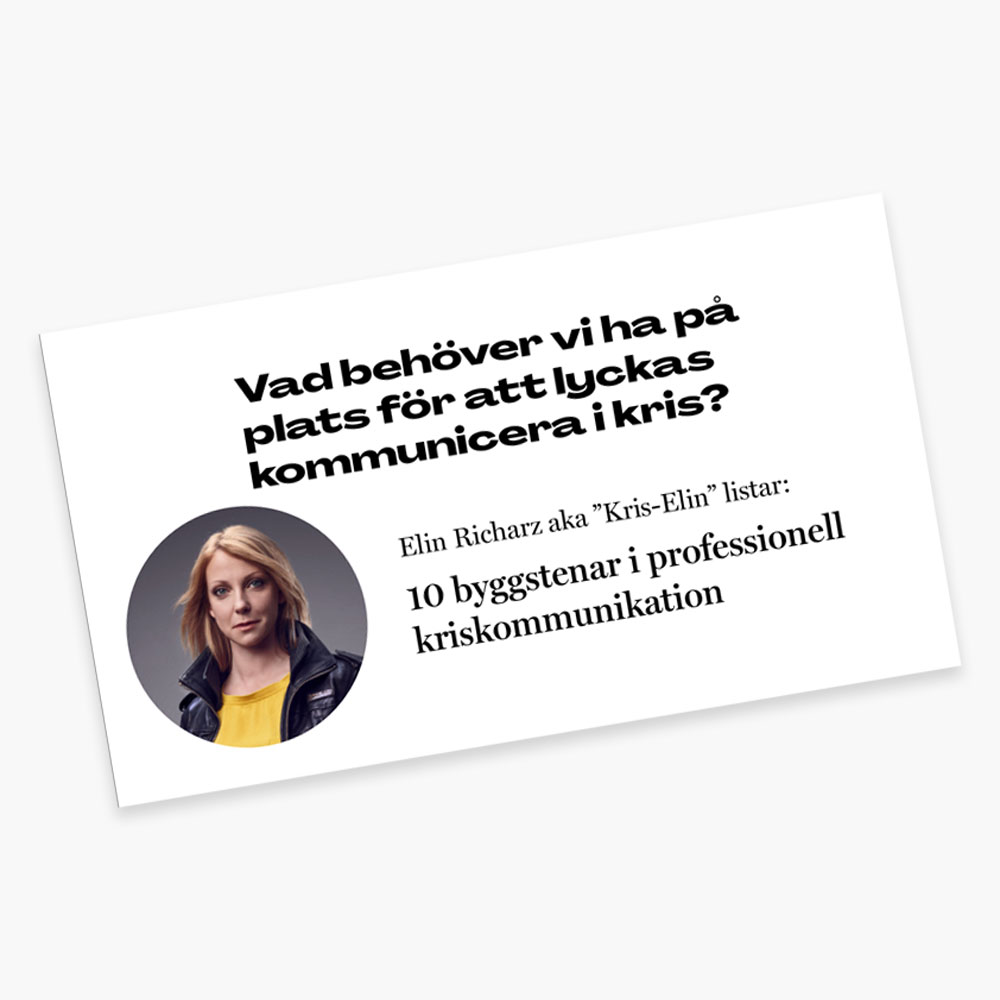 10 byggstenar i professionell kriskommunikation guiden